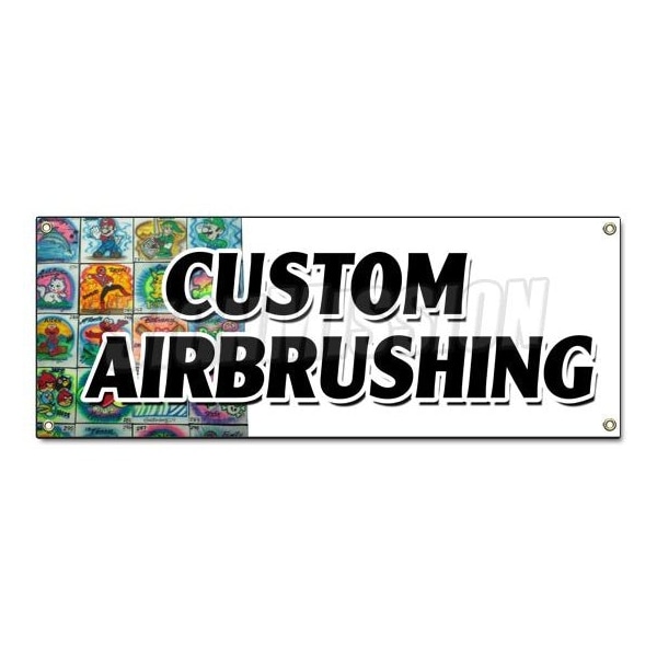 CUSTOM AIRBRUSHING BANNER SIGN artistic car auto murals air brushing